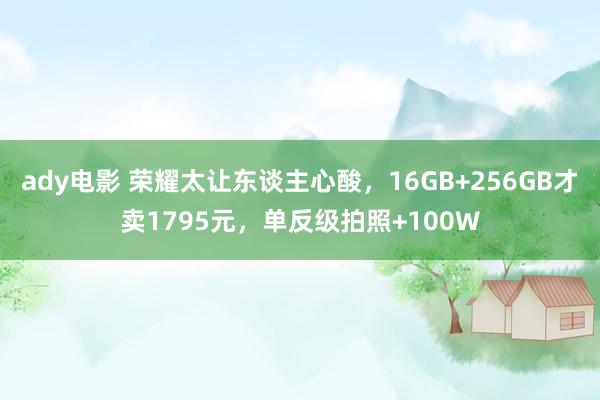 ady电影 荣耀太让东谈主心酸，16GB+256GB才卖1795元，单反级拍照+100W