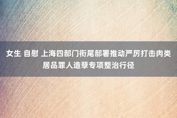 女生 自慰 上海四部门衔尾部署推动严厉打击肉类居品罪人造孽专项整治行径