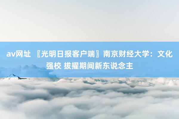 av网址 〖光明日报客户端〗南京财经大学：文化强校 拔擢期间新东说念主